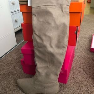 Knee high tan boots